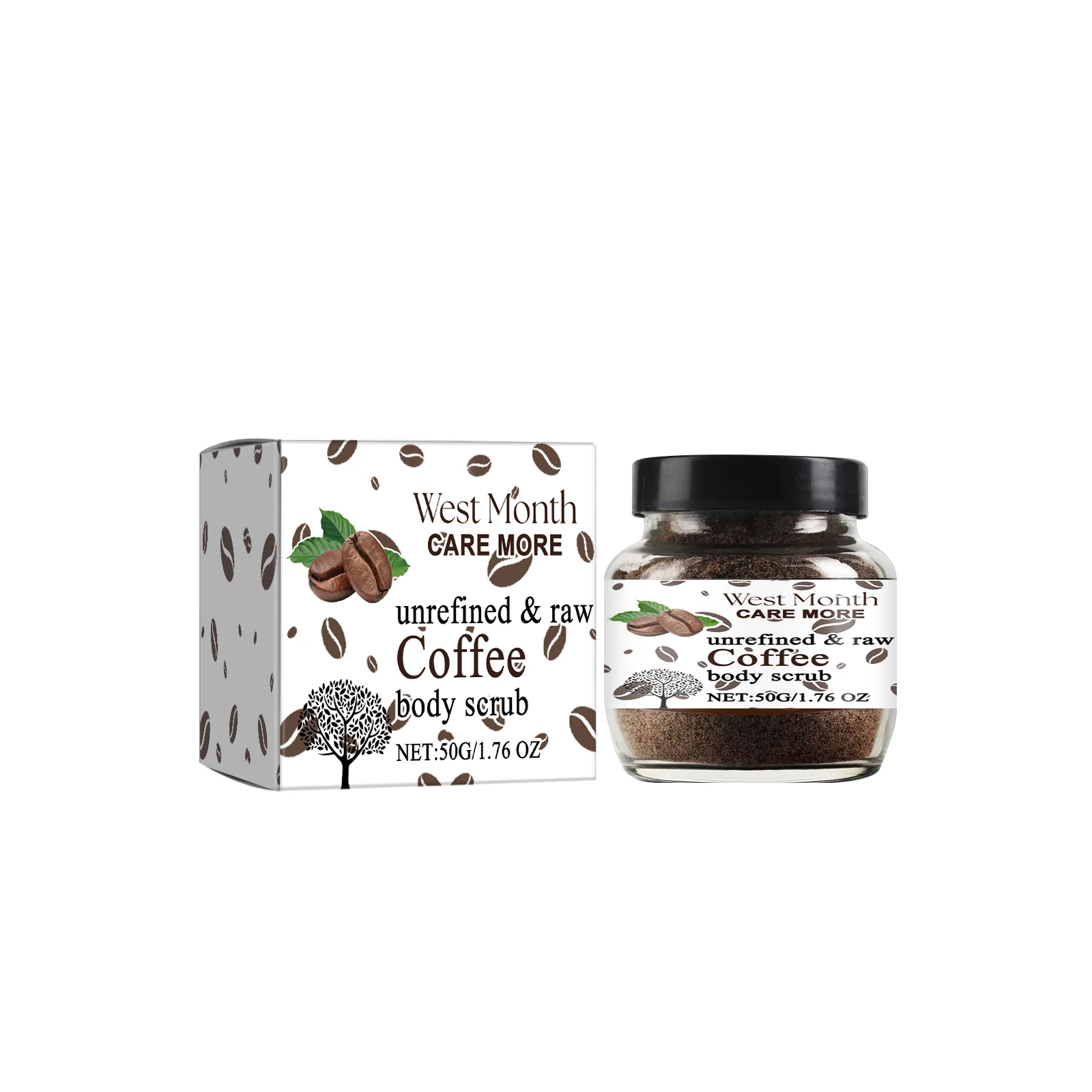 

Month Coffee Body Scrub, Gently Cleanses Skin, Exfoliates, Moisturizes And Refreshes Skin