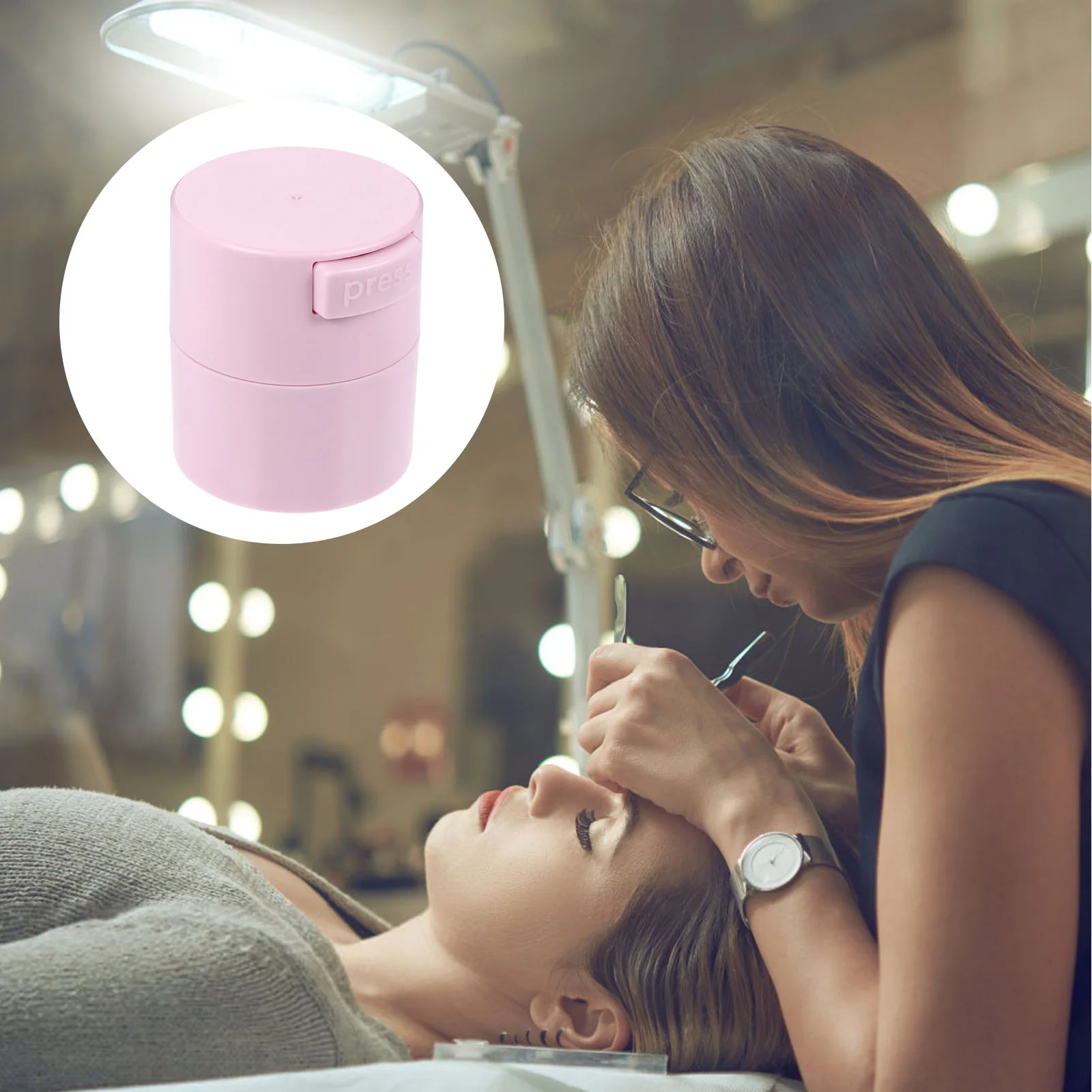 

Eyelash Extension Glue Storage Box Airtight Dehumidifying Case for Long Lasting Adhesives Protection Glue Container