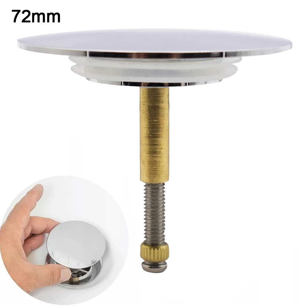 72mm Brass Bathtub Stopper With Double Seal Adjustable Height Drain Valve Bathtub Drain Cover Bathroom Accessories