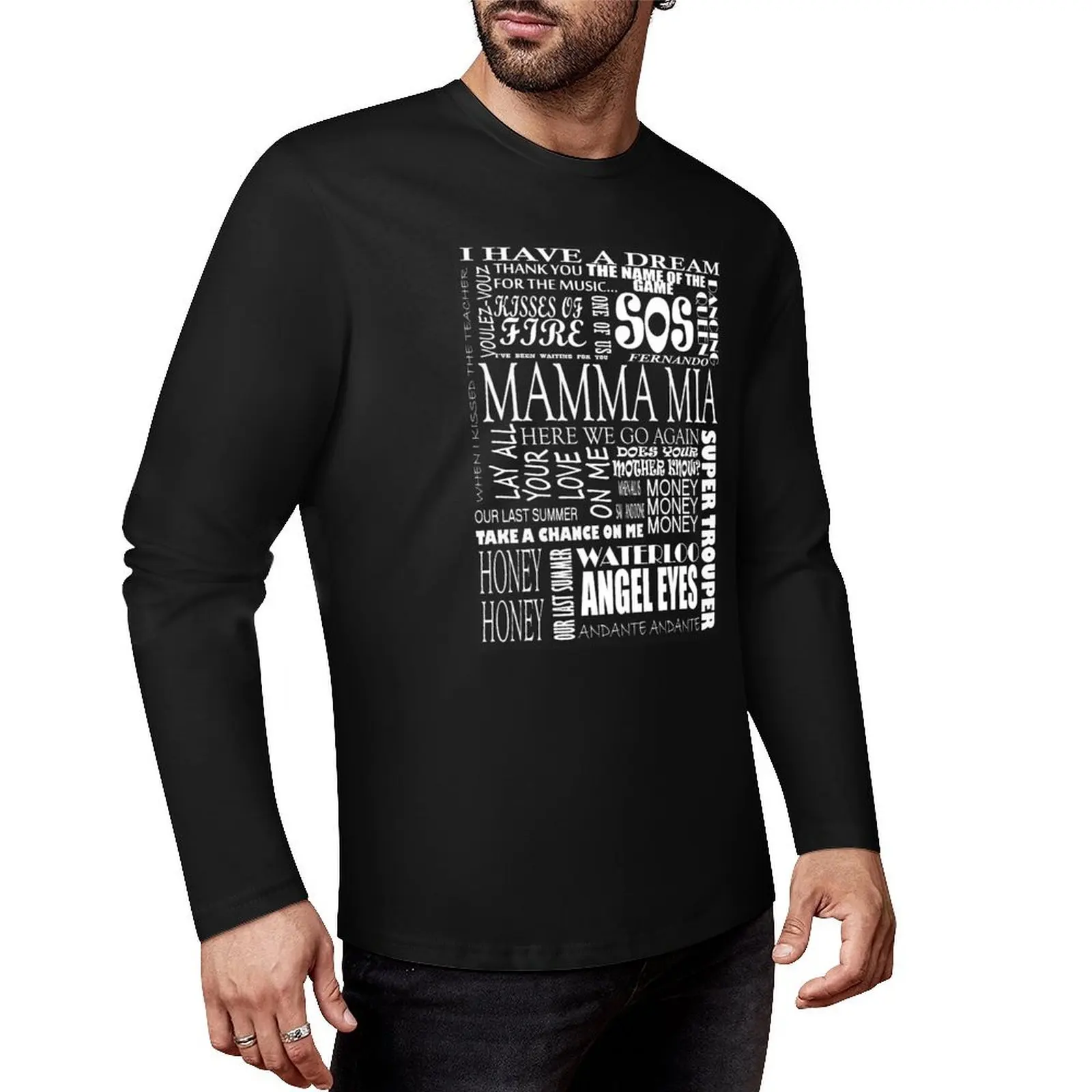 Mamma Mia words songs Long T-Shirt plus size tops hippie clothes Anime t-shirt oversized t shirts plain white t shirts men