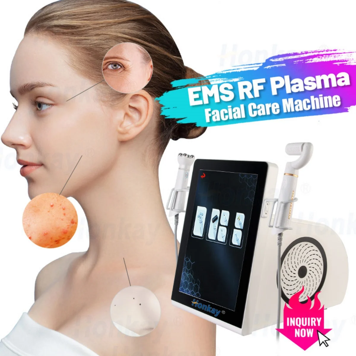 Face Neck Lifting Beauty Massage Ems Wrinkle Removal Eye Bags Lifting Ems Rf Plasma Lifting Machine