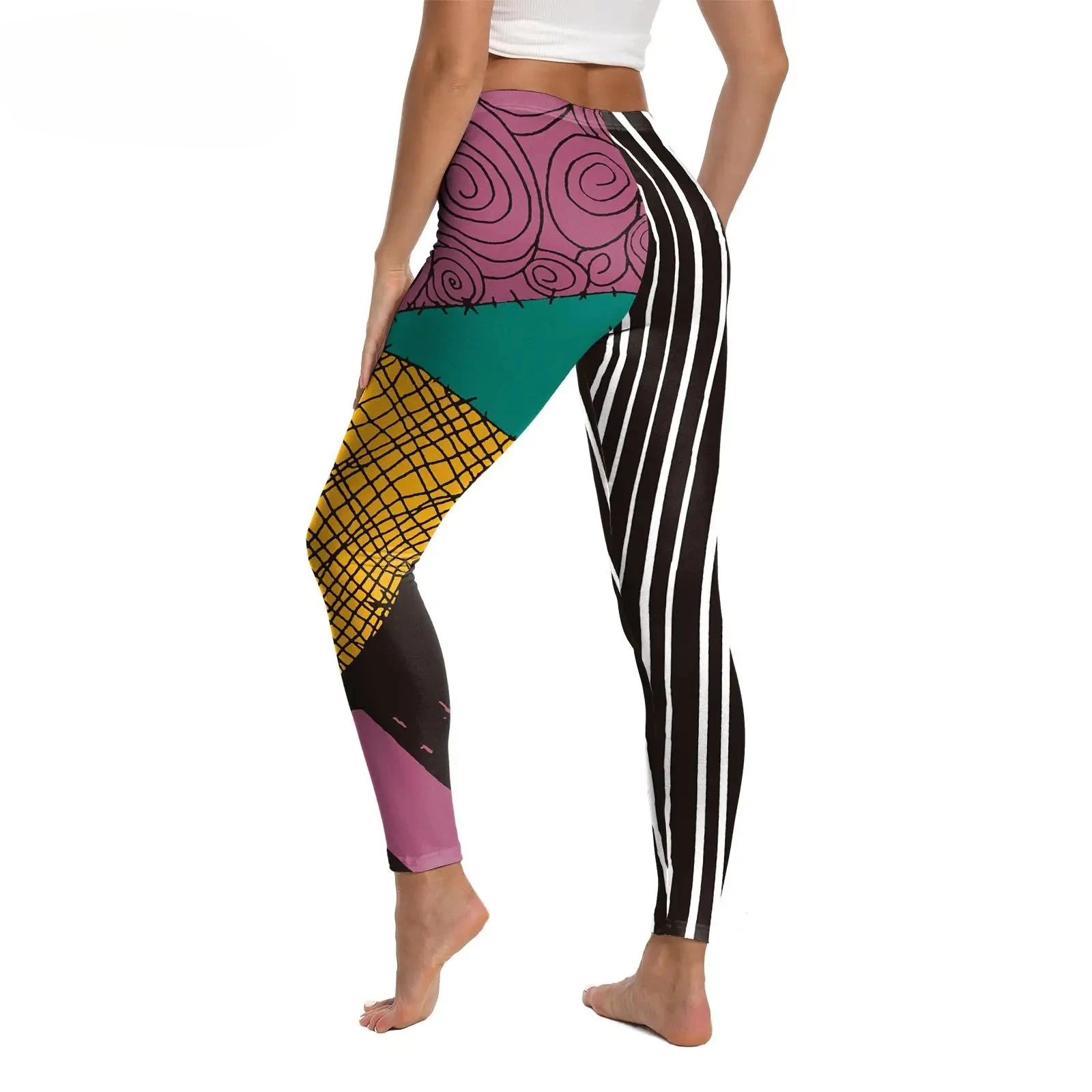 ชุดคอสเพลย์ฮาโลวีนใหม่ กางเกงเลกกิ้งสไตล์ซัลลี่ สำหรับผู้หญิง ชุดวันแห่งความตาย กางเกงคลุมสำหรับงานคาร์นิวัล ปาร์ตี้ ชุดโกธิค