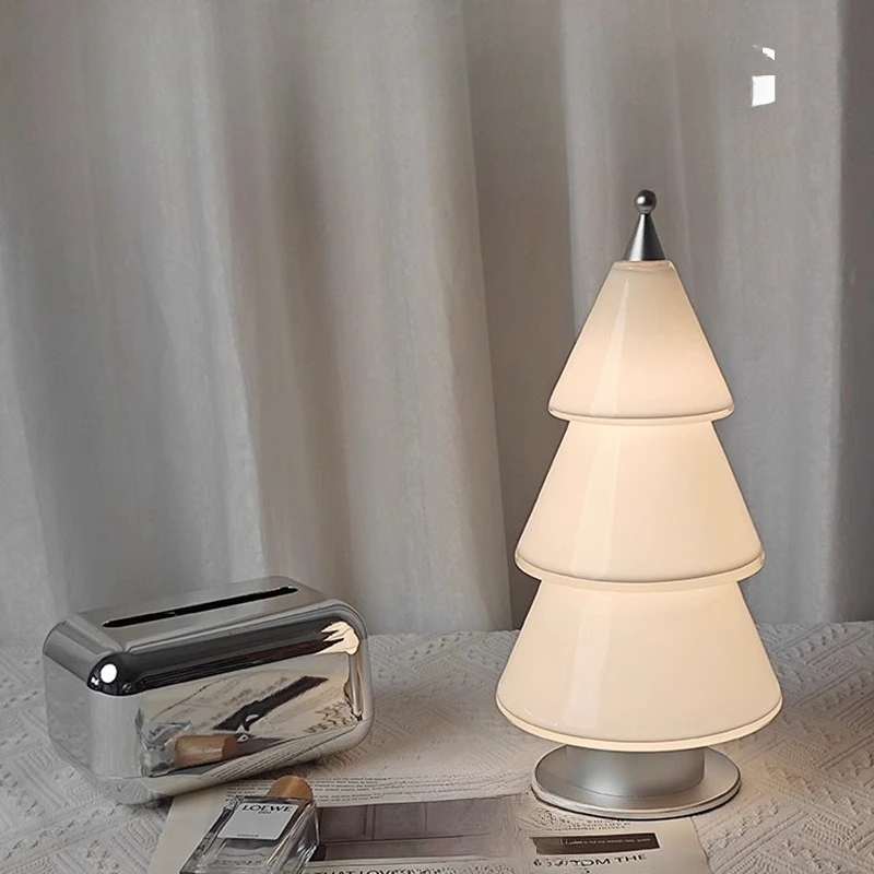 Medieval cream wind touch switch dimmable ambient light masonry Christmas tree creative living room charging living desk lamp