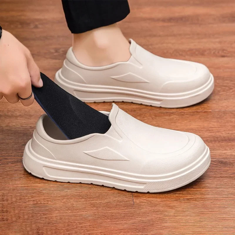 

Мужская рабочая обувь, обувь для поваров, противоскользящая, маслостойкая, грязеотталкивающая, кухонная обувь, быстросохнущая обувь для дождя, безопасная водонепроницаемая обувь