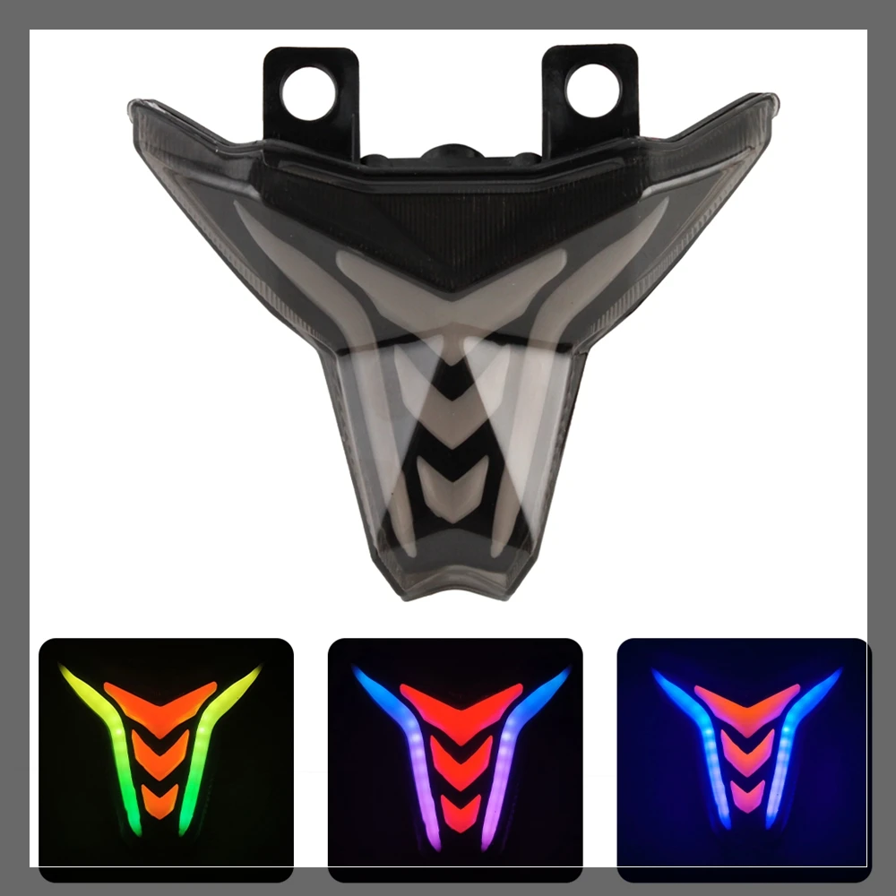 Motorcycle LED RGB Integrated Tail Brake Light Turn Signal Indicator Lamp For Kawasaki Ninja ZX-10R ZX-6R 400 / Z400