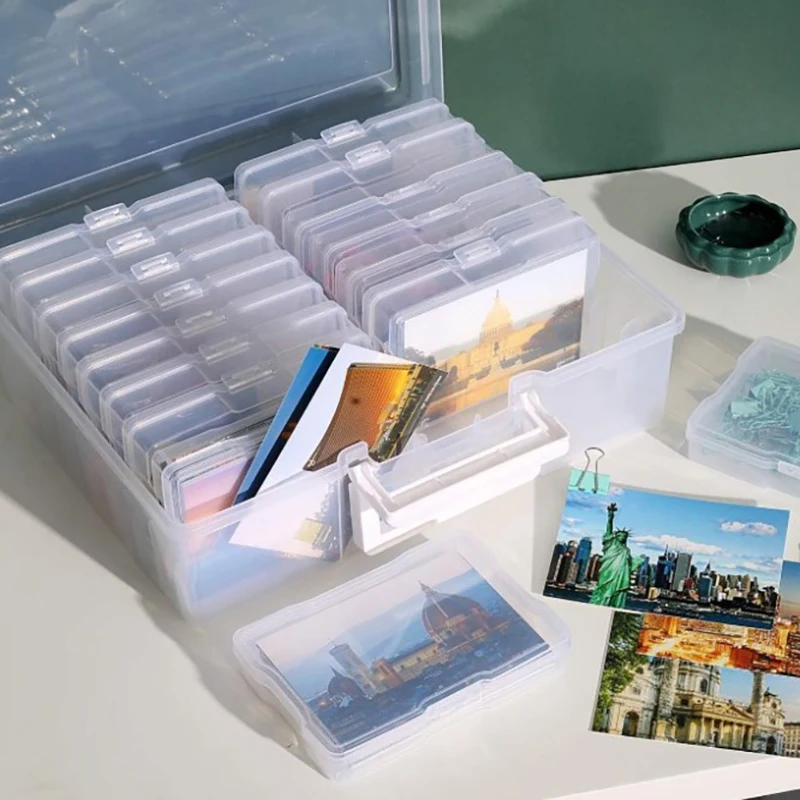 

4x6 Inch Transparent Photocards Storage Box Jewelry Beads Dustproof Case Screws Hardware Tools Container Sundries Organiser