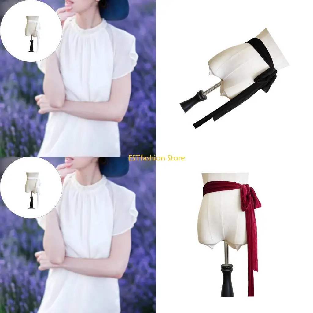 

Y5GC бархатный ремень регулируемой длины для женщин и мужчин, мягкий полиэстеровый ремень, официальная повседневная одежда