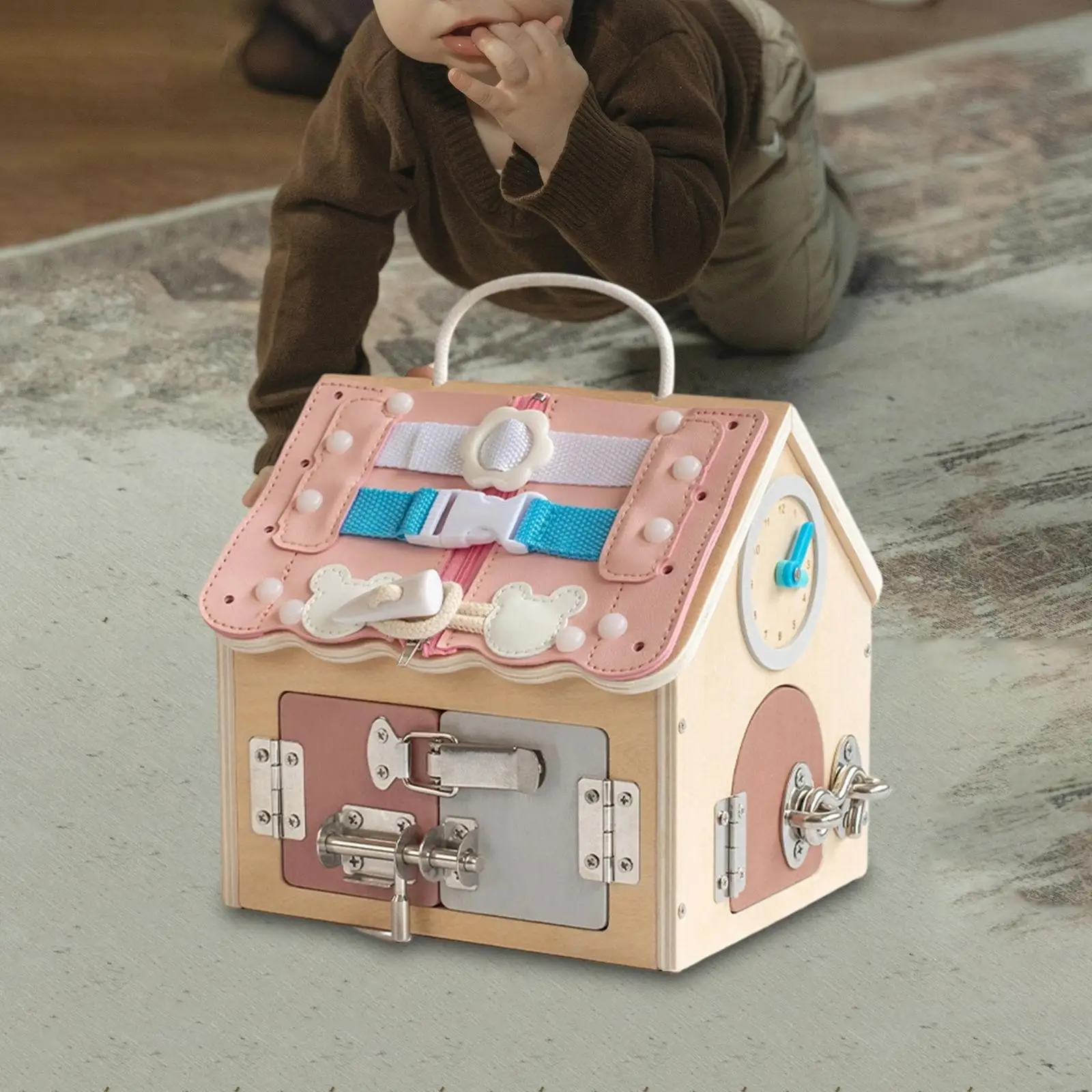 Casa de aprendizagem brinquedo do bebê de madeira multifuncional educacional playhouse brinquedo de desenvolvimento precoce para crianças de 3 anos de idade