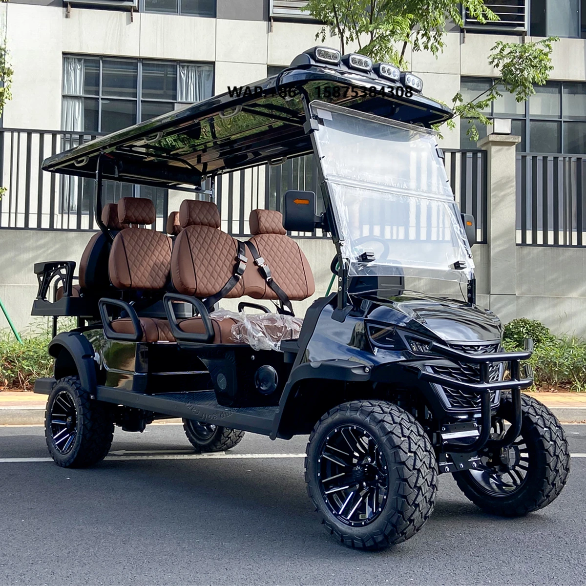 Camp Multifunctional 6 Passenger Golf Cart Electric Lithium 72v Sightseeing Cart Scenic Tour Electric Vehicle Golf Cart