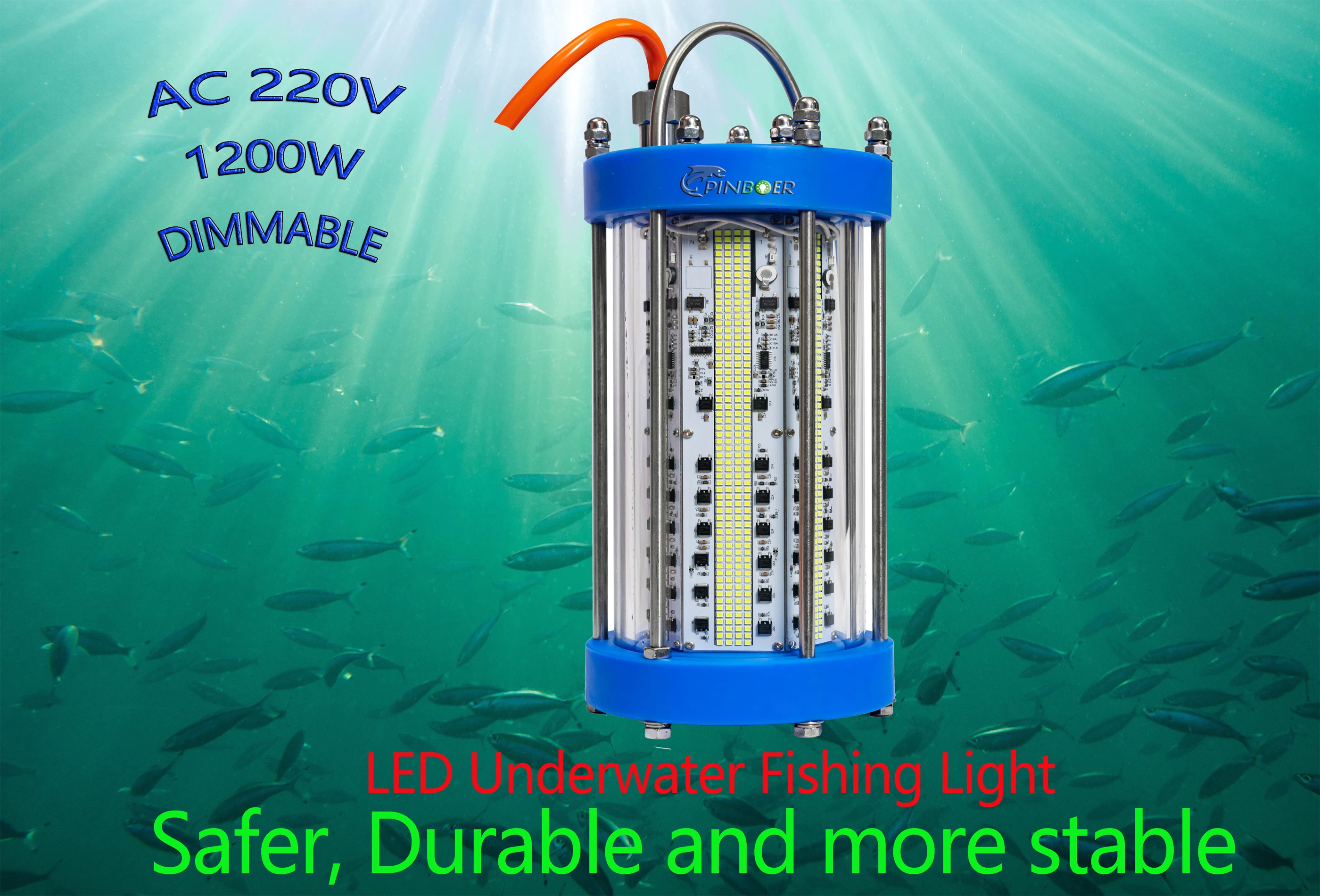 Imagem -06 - Luz 1200w da Pesca Pinboer-subaquática Ac220v 150000lm Submergível Poder Superior Conduziu a Lâmpada com Brilho Dimmable Opcional a