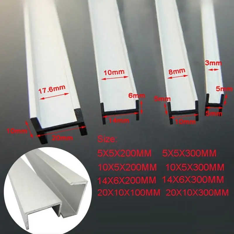 10pcs~1pcs Length 100-400mm Aluminium U Profile Channel DIY Car Model Robot Bracket For LED Strip Light Installations