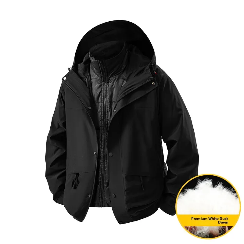 

Men's Winter Warm Du down Jaet ort Spor Casual Sle White Du Feather Windproof Outdoor Faion Ci Life