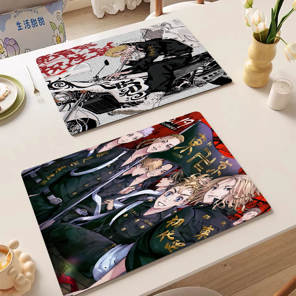 

Anime Tokyo Revenger Absorbent Drain Mat Countertop Dry Mats Printed Coffee Machine Draining Pad Table Tableware Placemats