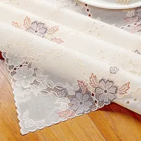 PVC Waterproof OLil Tables Cover Lace Plastic Tablecloth Thickened European Style Wash-Free Dustproof Tea Table Mat Home Decor