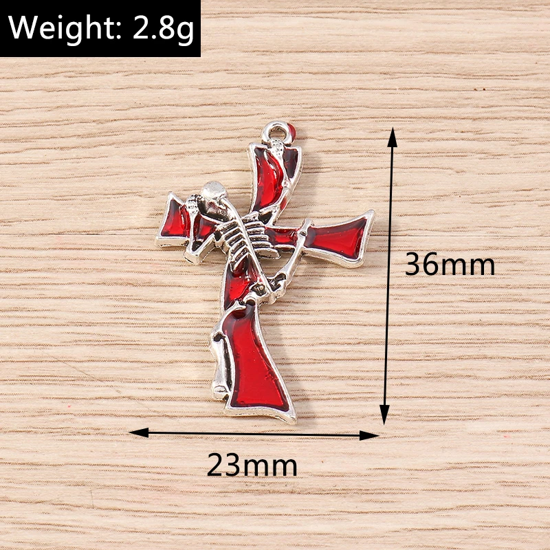Tusember 4 Stück Legierung Steampunk Jesus Totenkopf Kreuz Anhänger für Ohrringe Halskette Handgemachter Schmuck DIY Zubehör – Detail 1