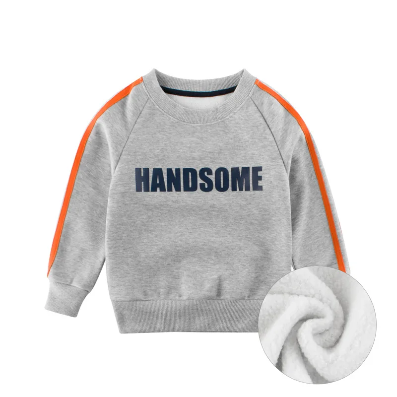 Fleece Sweatshirt Boys 2025 Winter New Fashion Kids Hoodies Children's Letter Long Sleeve Warm Jumper Top Boy Dropship 2-9Y image 6