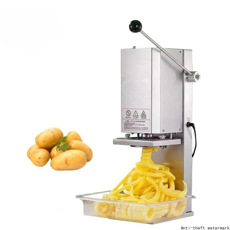 

2026 - 110V/220V Upgraded Hand-Cranked Vegetable Spiral Potato Cutter for Restaurant Use (Twist Fry Machine)