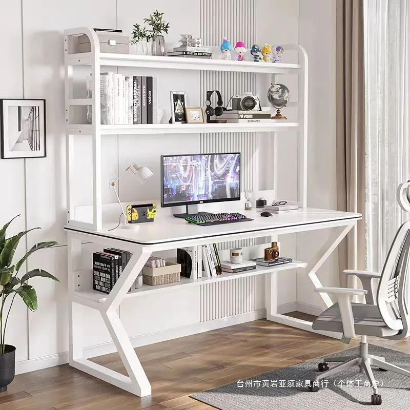 

Integrated desk bookshelf Computer desk Desktop with bookshelf Integrated combination hole board raw writing small apartment stu