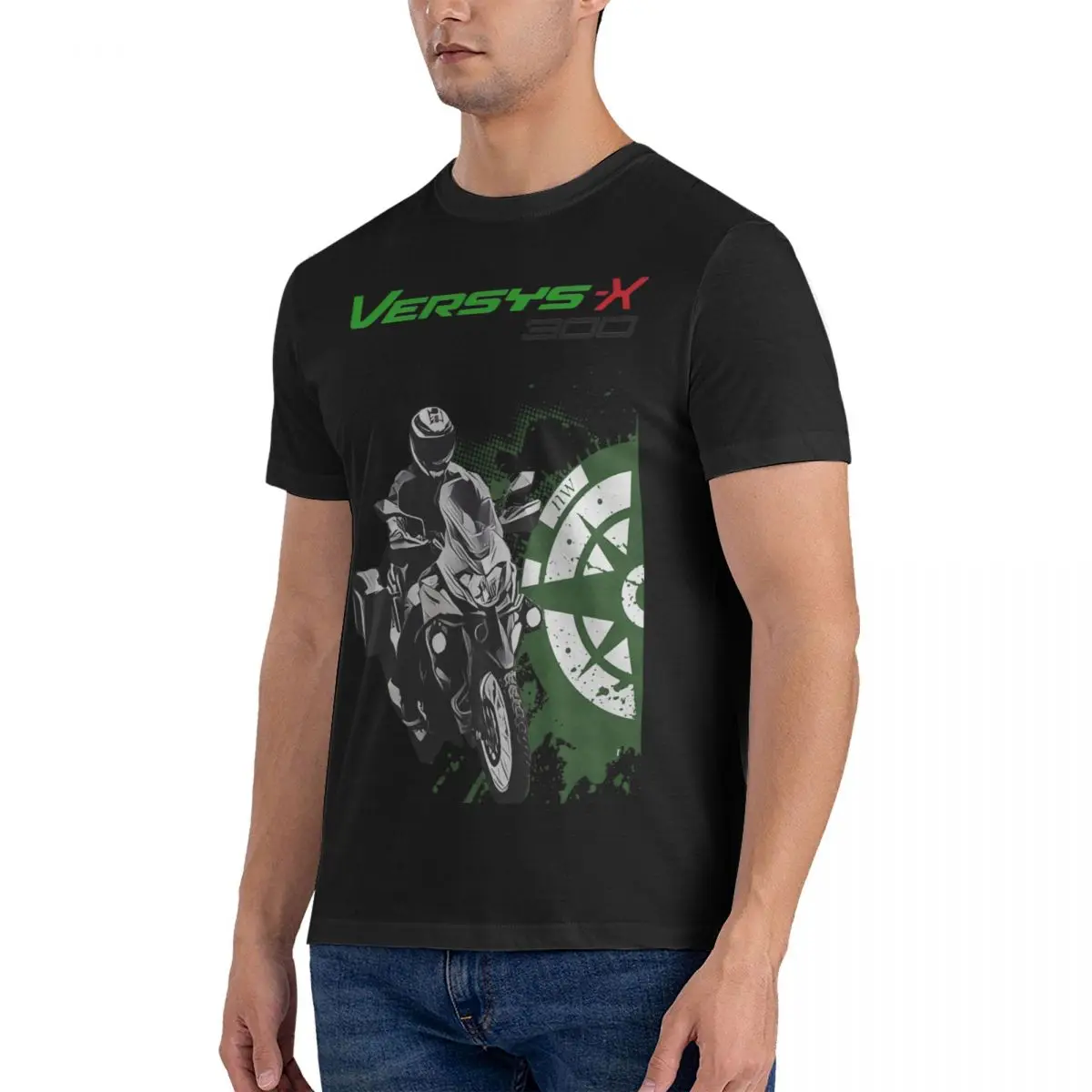 T-shirt à manches courtes et col rond pour hommes, Versys-X, vêtements en coton Kawasakis, t-shirts fantaisie, 6XL, 300