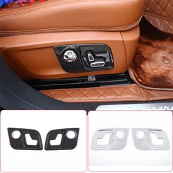 ABS Carbon Fiber Chrome For Maserati Levante Ghibli Quattroporte Seat Side Adjustment Button Trim Panel Cover Car Accessories