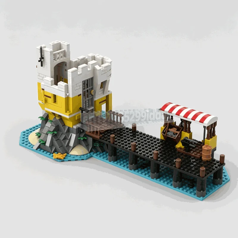 NEW 1584PCS Imperial Tower Dock MOC Creative Pirate Scene Model Custom Puzzle Architecture DIY Assembly Building Blocks Toy Gift