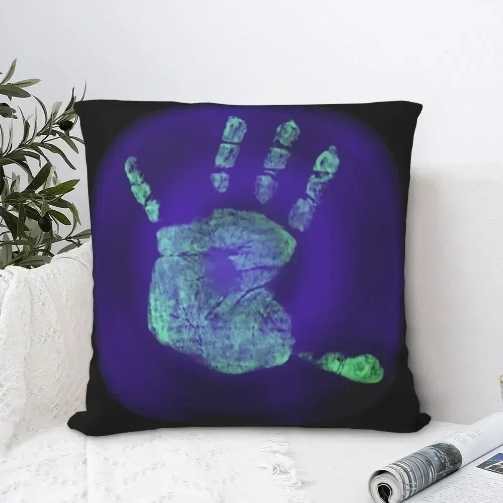 Phasmophobia Fingerprint Evidence Square Pillowcase Polyester Linen   Creative Zip Decor Car Cushion Cover