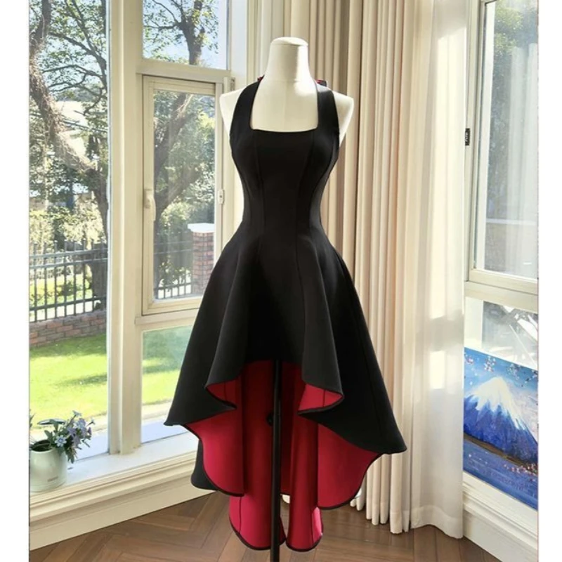 French Style Strap Dress Women Elegant Strap Bow Decorations Layered Ruffle Hem Fashion Cute Mini Dress Y2K Vintage Streetwear view 6