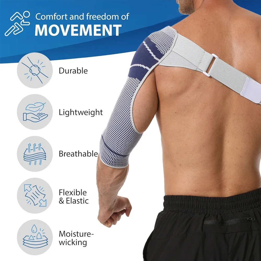 1PCS Shoulder Stabilizer Brace with Adjustable Strap - Support for Rotator Cuff, Injury Prevention,Dislocated Shoulder, Bursitis