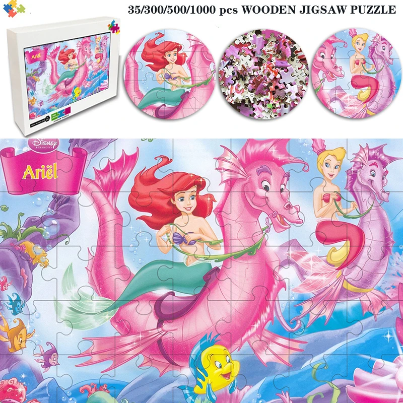 

Disney The Little Mermaid Cartoon Jigsaw Puzzles Educational Toys Games Puzzles Toys Dor Kids & Adult Creative Gifts for Friends