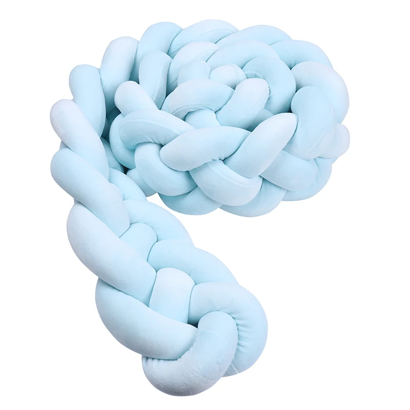 

1M/2M/3M Tresse De Lit Crib Bumper Skin-Friendly Fabric Baby Room Decor Handmade Cushion Knotted Braid Pillow Soft Pad