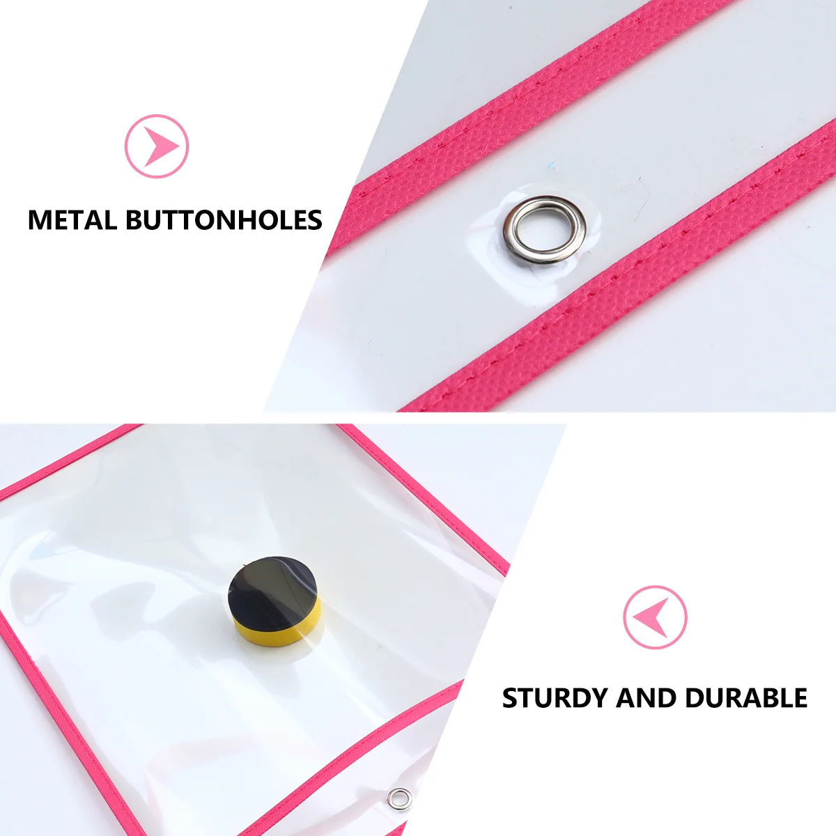 Dry Erase File Pockets Transparent Pet Reusable Document Holders Waterproof Sturdy with Metal Grommet for Hanging