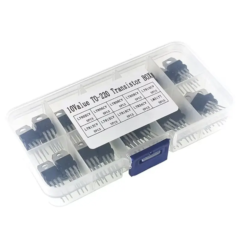 -[33A tvdae] LM317T L7805CV L7806 L7808 L7809 L7810 L7812 L7815 L7818 L7824 50PCS Voltage Regulator KIT 10 Values Stabilivolt