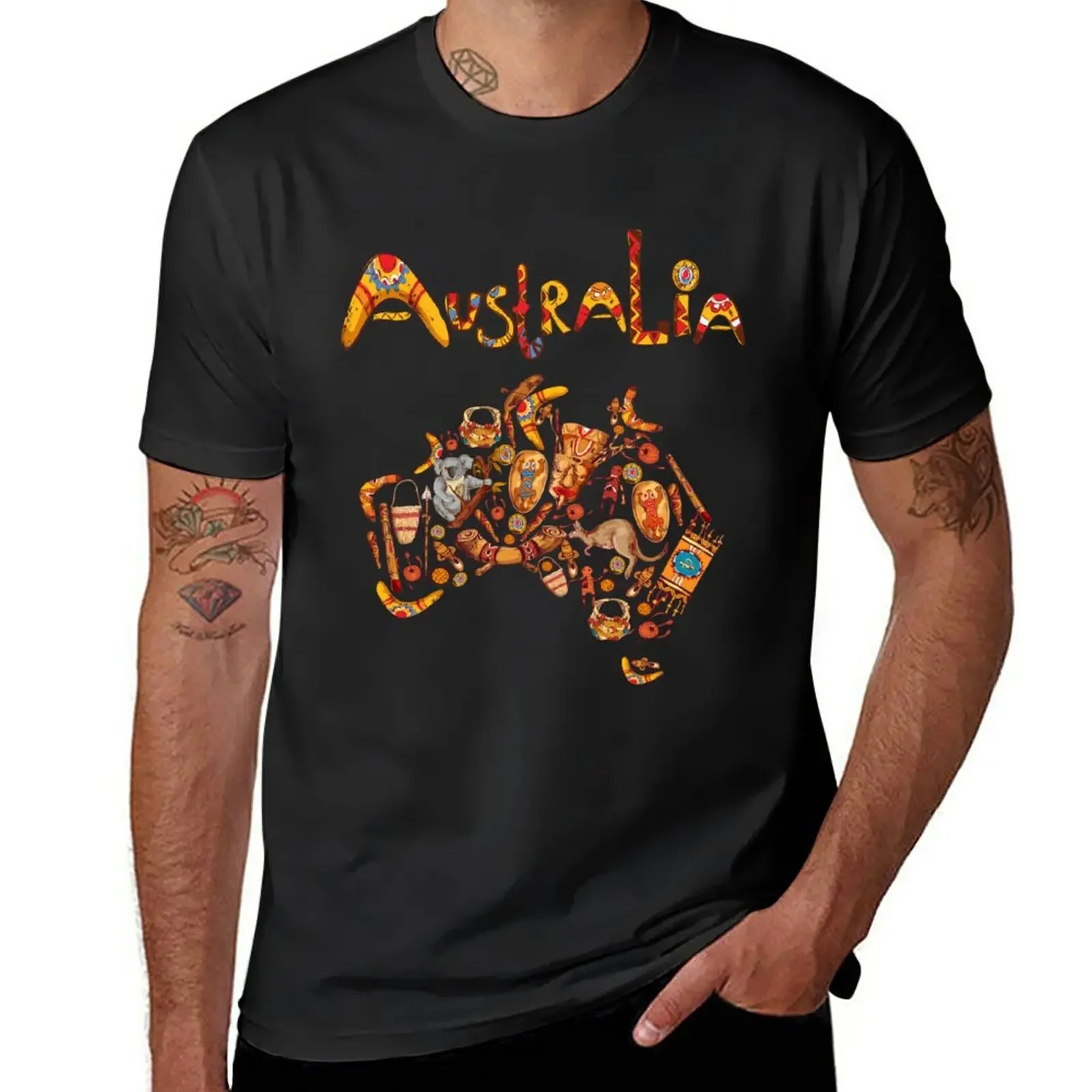 

Australia Aboriginal Art T-Shirt graphics boys whites customizeds t shirts men