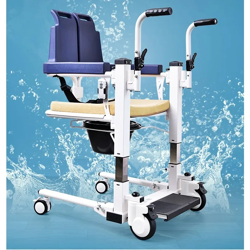 Multifunctional Shift Machine with Toilet Can Take a Bath Nursing Wheelchair Paralysis Disabled Elderly Transfer Hand Push