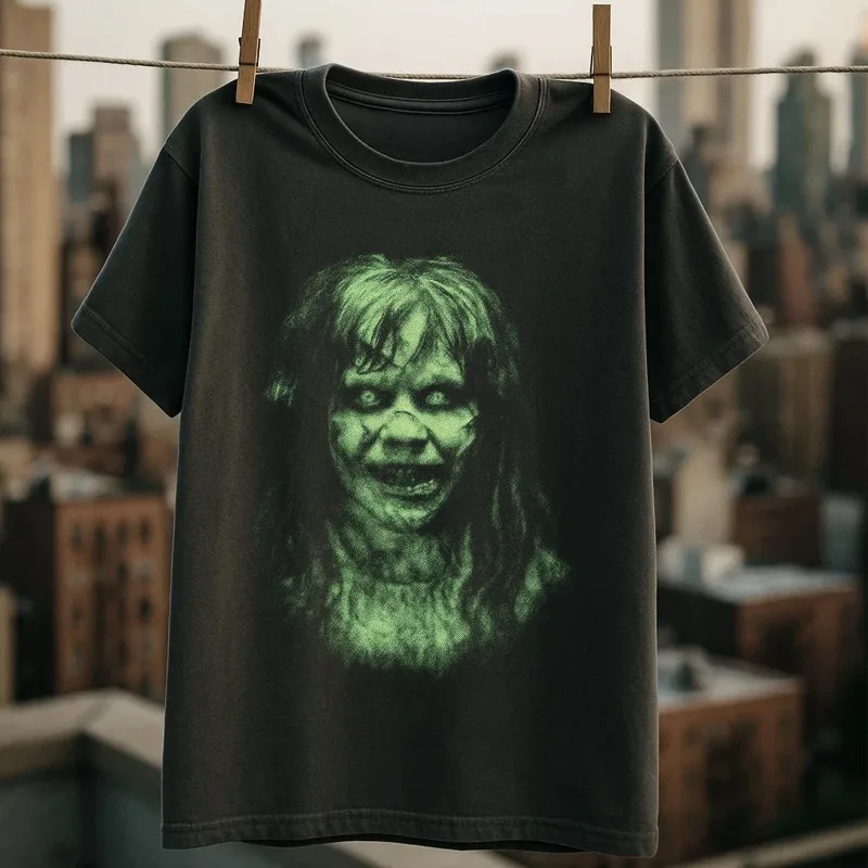 Exorzisten-T-Shirt | Reagan Horror T-Shirt | Retro Devil Evil Movie – Herren-T-Shirt, Sommer, neues Unisex-Freizeit-T-Shirt – Detail 3