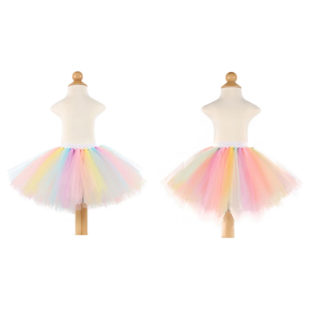 

Lovely Kids Tutu Skirt Gauze Skirt Elastic Waist Comfortable Princess Costume Dance School Play Travel 140Cm