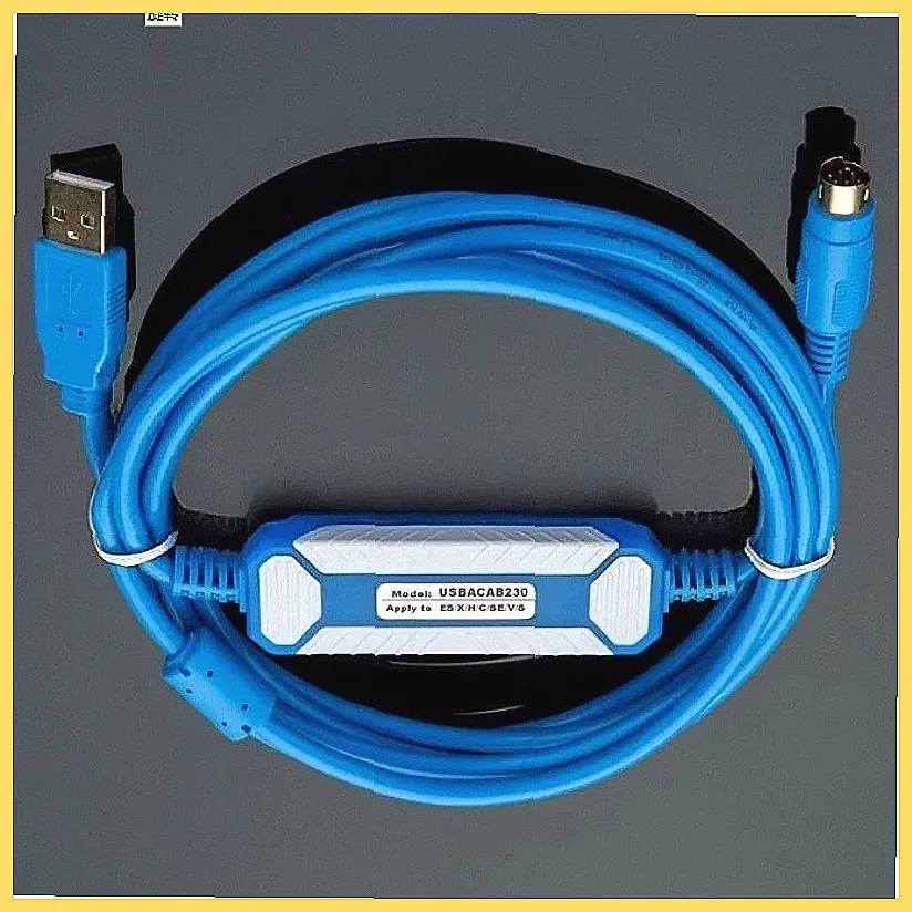USB to RS232 Adapter Cable for Delta PLC Programming, USB-ACAB230 for DVP ES EX EH EC SE SV SS Series, 1.8M Black