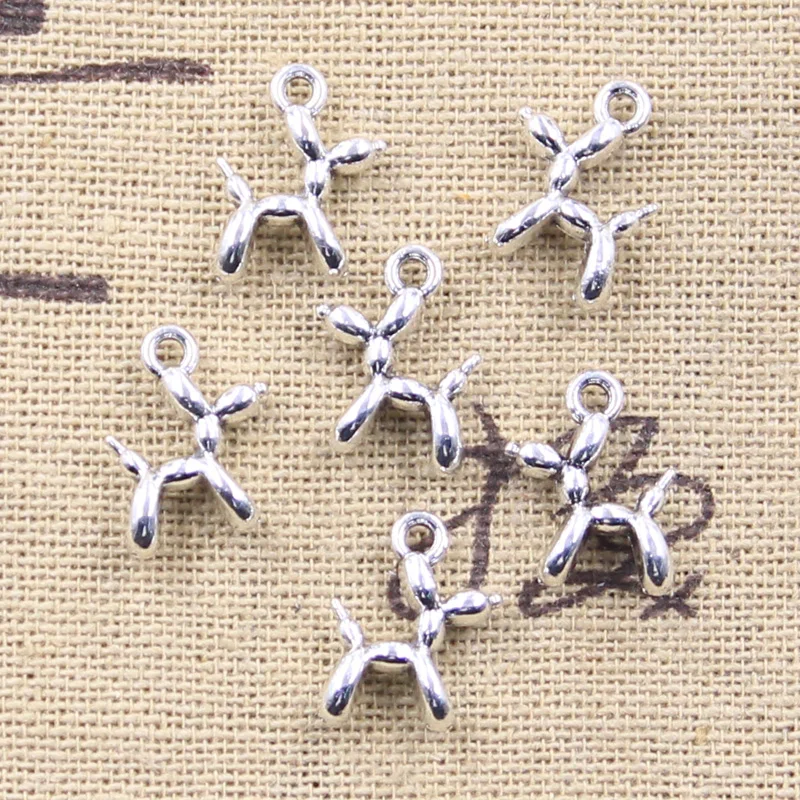 30pcs Charms Balloon Dog 13x12x4mm Antique Silver Color Pendants DIY Crafts Making Findings Handmade Tibetan Jewelry