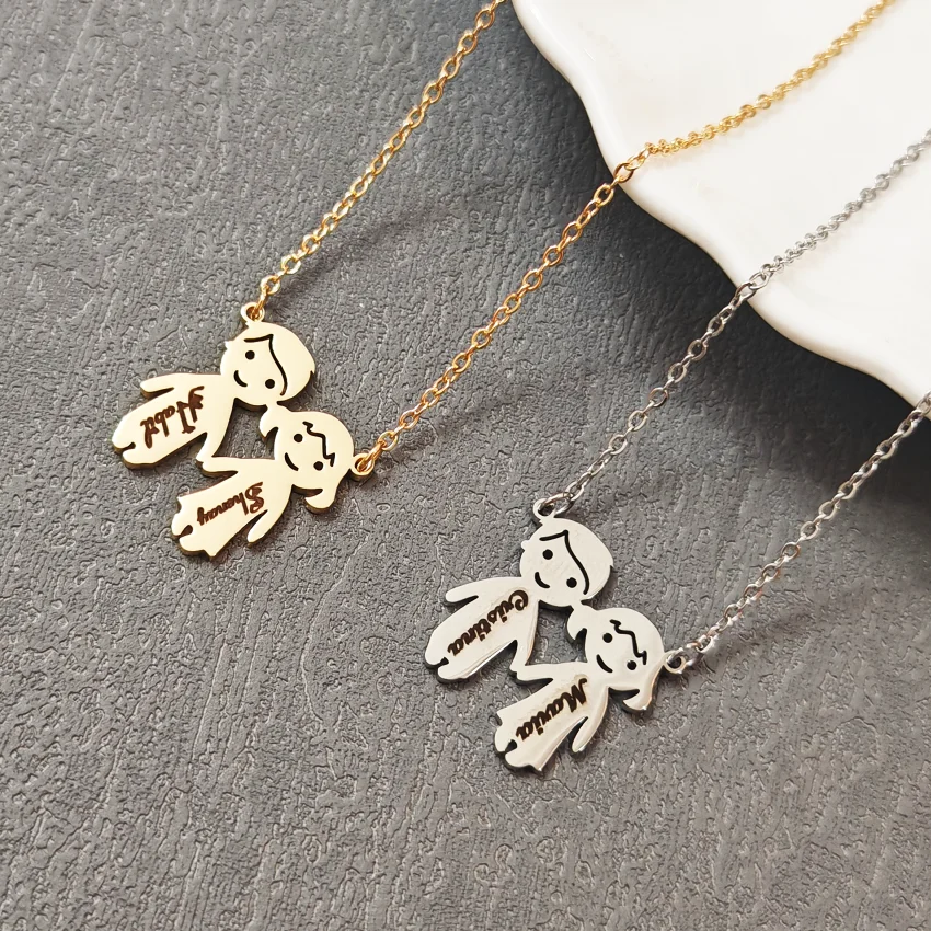 

Customized personalized couple necklace, customized humanoid boy girl name, women's jewelry gift necklace