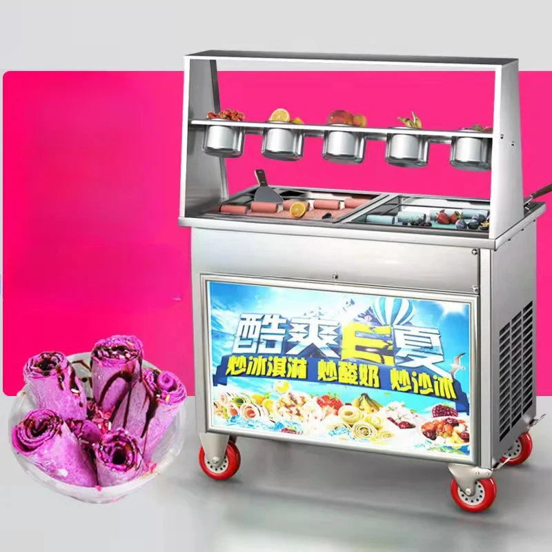 

Fried Yogurt Fried Ice Machine Commercial Stall Automatic Thick Cut Fried Milk Roll Smoothie Ice Cream Machine