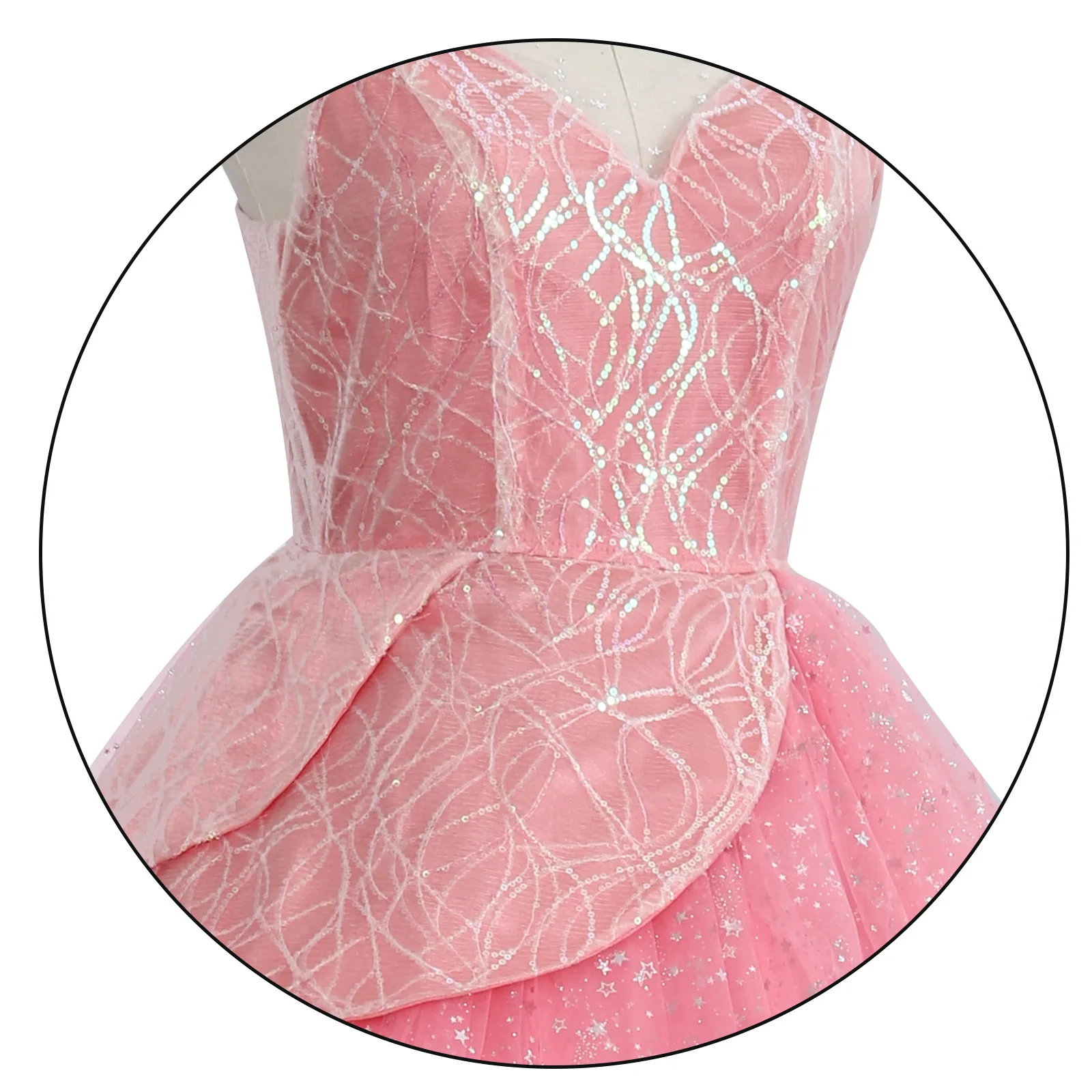 أزياء الهالوين التأثيرية لفيلم الساحرة الشريرة غليندا فستان وردي زي تنكري