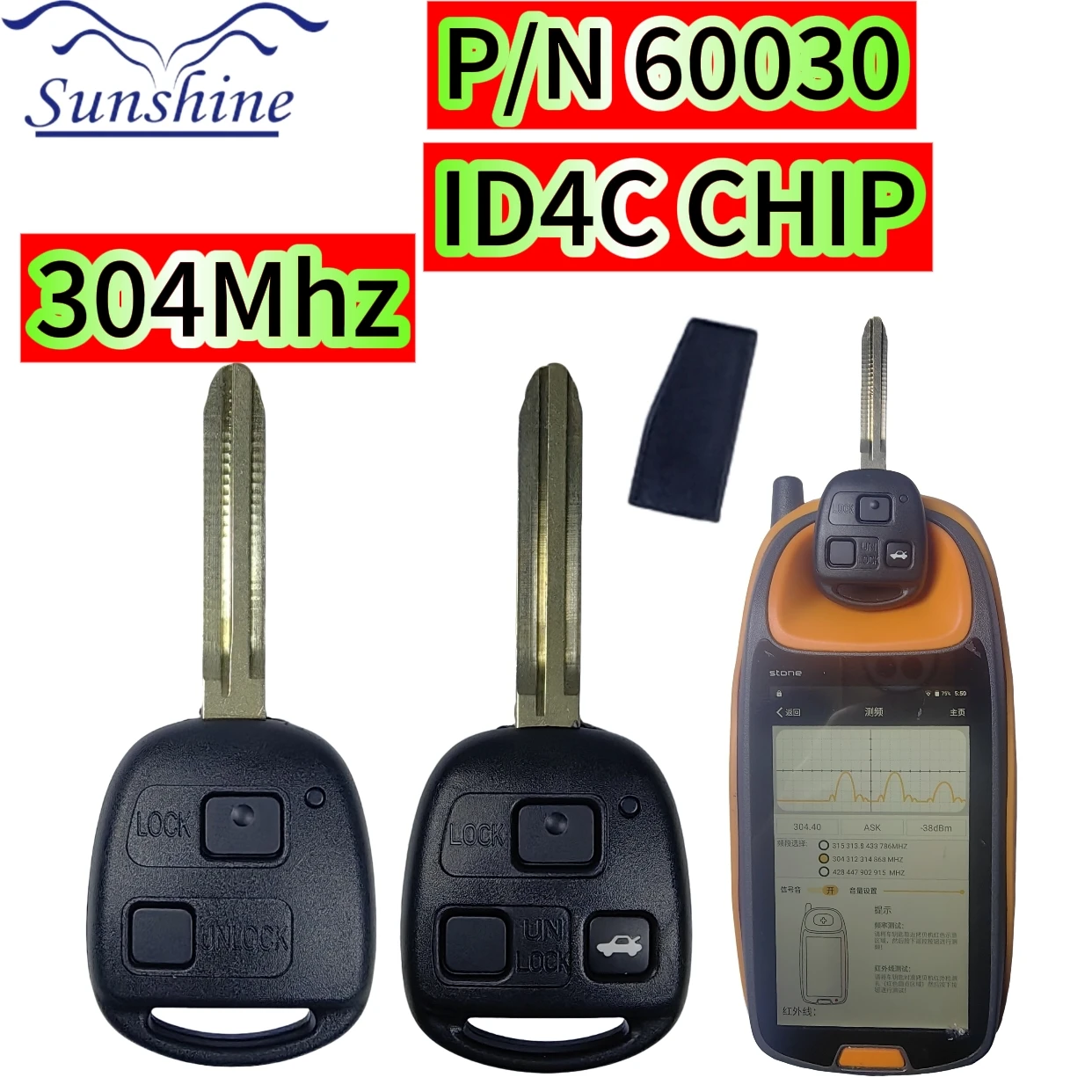 

2/3 Pieces P/N:60030 4C Chip 304MHz Remote Card Key/PCB For Toyota Corolla RAV4 Avensis Tarago Landcruiser 1998-2007 Toy43 Blade