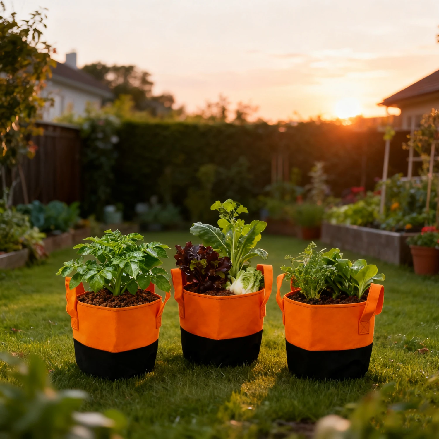 أوعية زراعة هوائية سعة 5/7 جالون، قماش ممتاز غير منسوج بمقابض معززة، مزارعات متعددة الأغراض لزراعة الخضروات #3