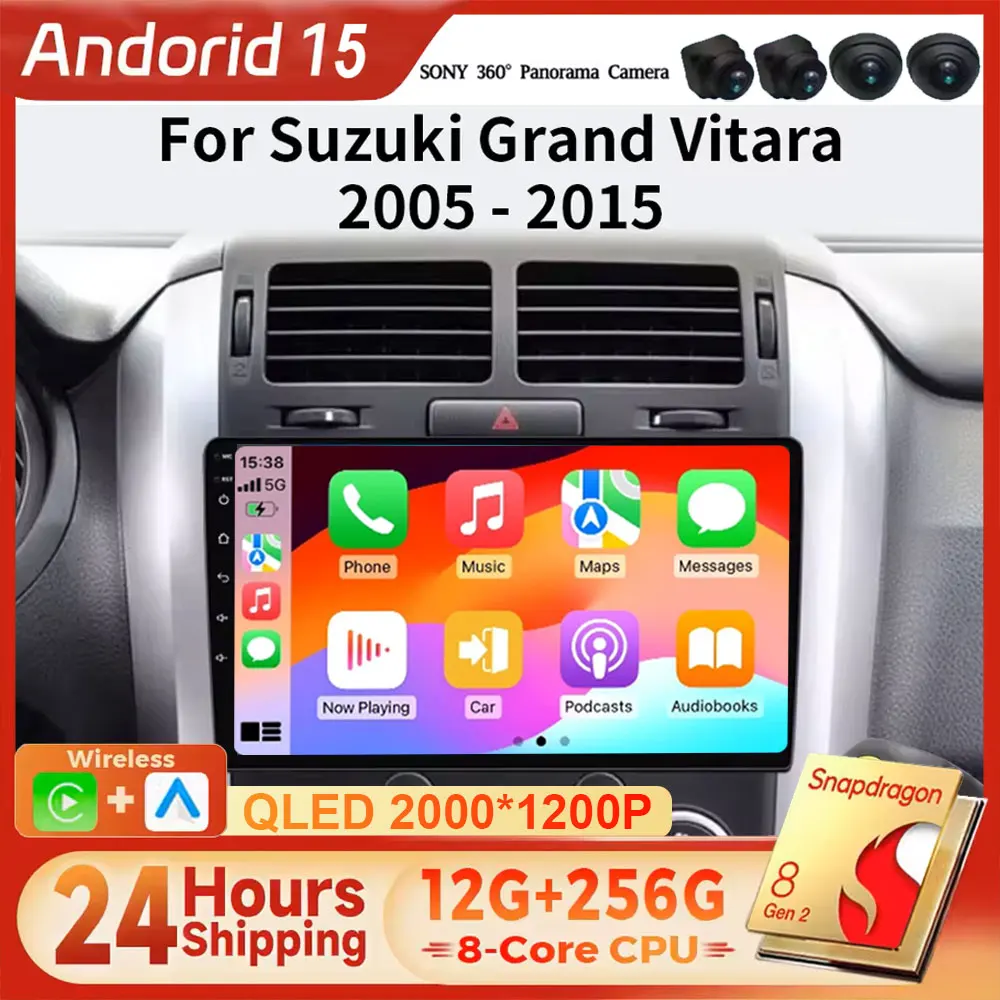 

Android 15 2K Incell экран для Suzuki Grand Vitara 3 2005-2015 головное устройство GPS-навигация высокопроизводительный процессор мультимедийное видео