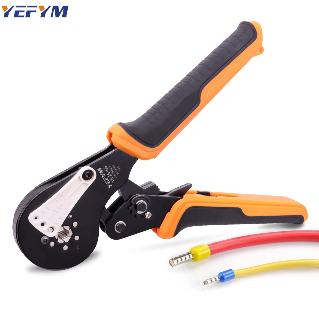 Ferrule Crimping Tool YE 16-6S 0.5-16mm²/20-5AWG Tubular Terminal Mini Pliers Convenient Crimping Tool with Terminal Holder