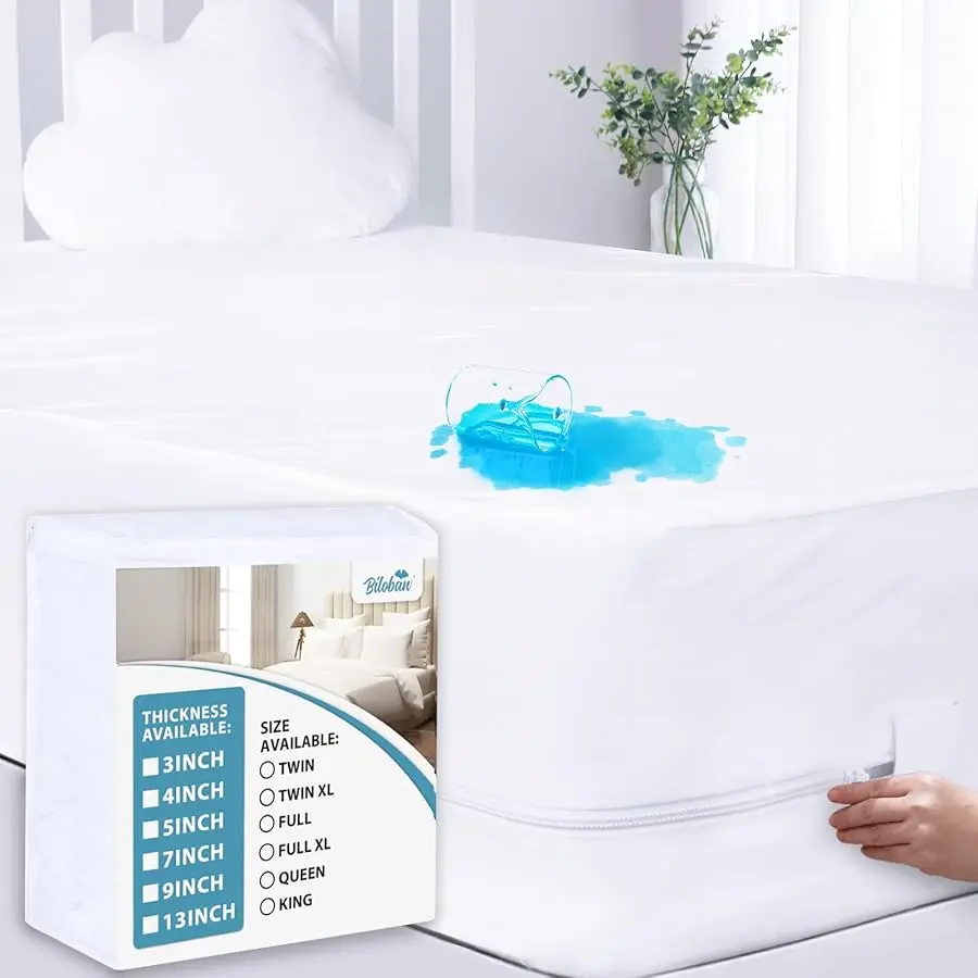 

Twin Zippered Mattress Protector Waterproof (4/5/7/9Inches), Low Profile Mattress Encasement & Mattress Co er for Kids, 6 Sides