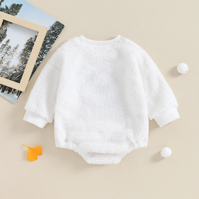 Baby Girl Boy Christmas Snowman Outfit 3 6 9 12 18 Month Fleece Long Sleeve Romper Bodysuit Fall Winter Clothes