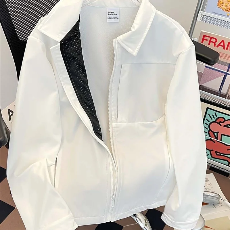 

Spring Autumn Men's Loose Fit Pure Cotton Jaet Windproof Casual Spor Retro Hong Kong Sle Coat New Chinese Brand