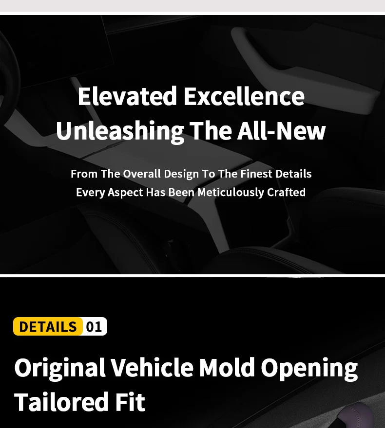 Originalfarbene Leder- und ABS-Türgriffschutzhülle für den Innenraum – Zubehör für Tesla Model 3 / Model Y / Model YL – Detail 7