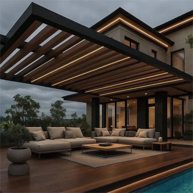 Architectural Aluminum Pergola Modern Garden Shade Structure Custom Outdoor Living Solution